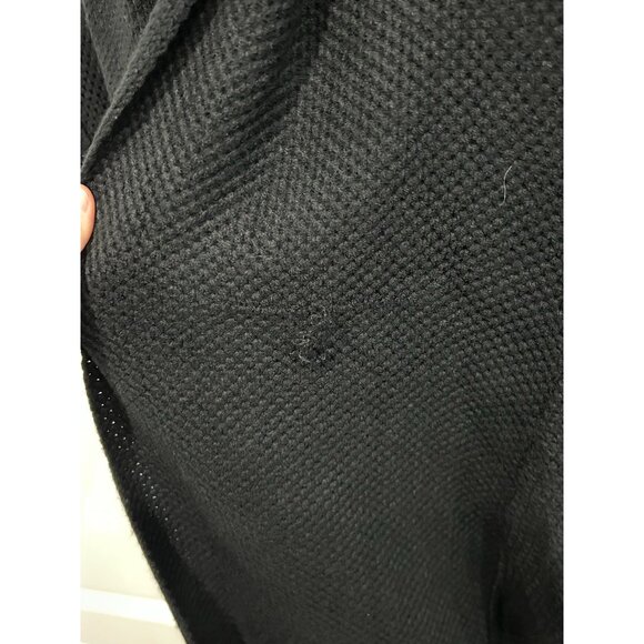Shawl Collar Open Front Long Sleeve Cardigan Sweater Black Sz Medium Knitwear - Picture 4 of 9